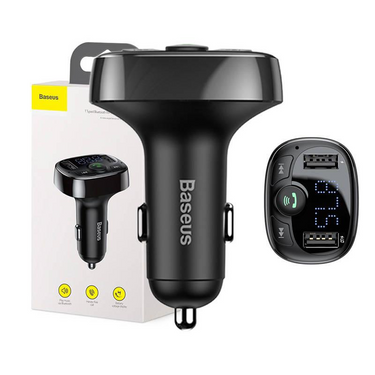 Baseus T Typed S-09A Bluetooth MP3 Car Charger (Standard Edition)- Black